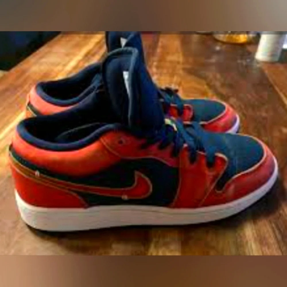 Nike Air Jordan Low Top Sneakers - Navy Blue & Red
